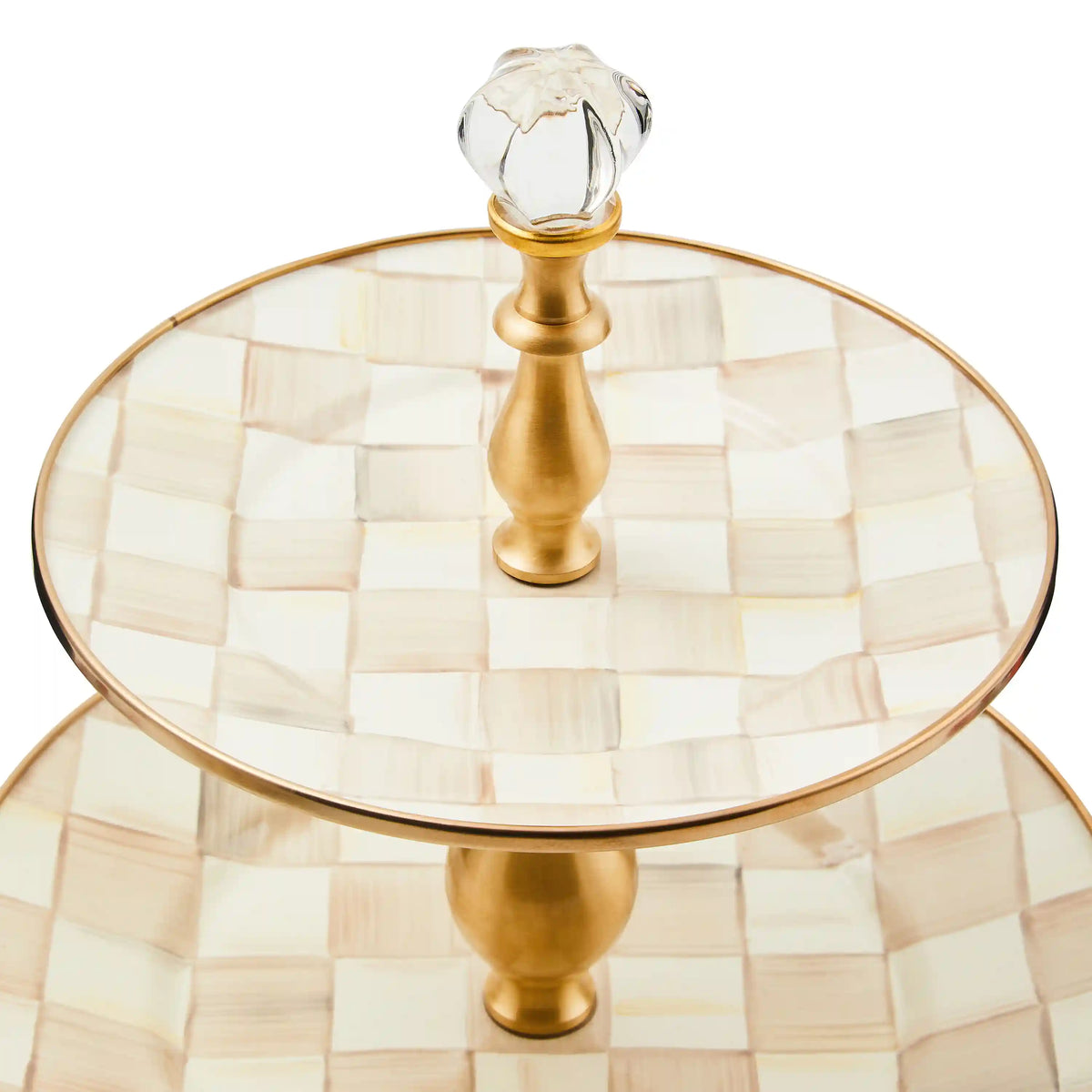 Violet Check Three Tier Sweet Stand