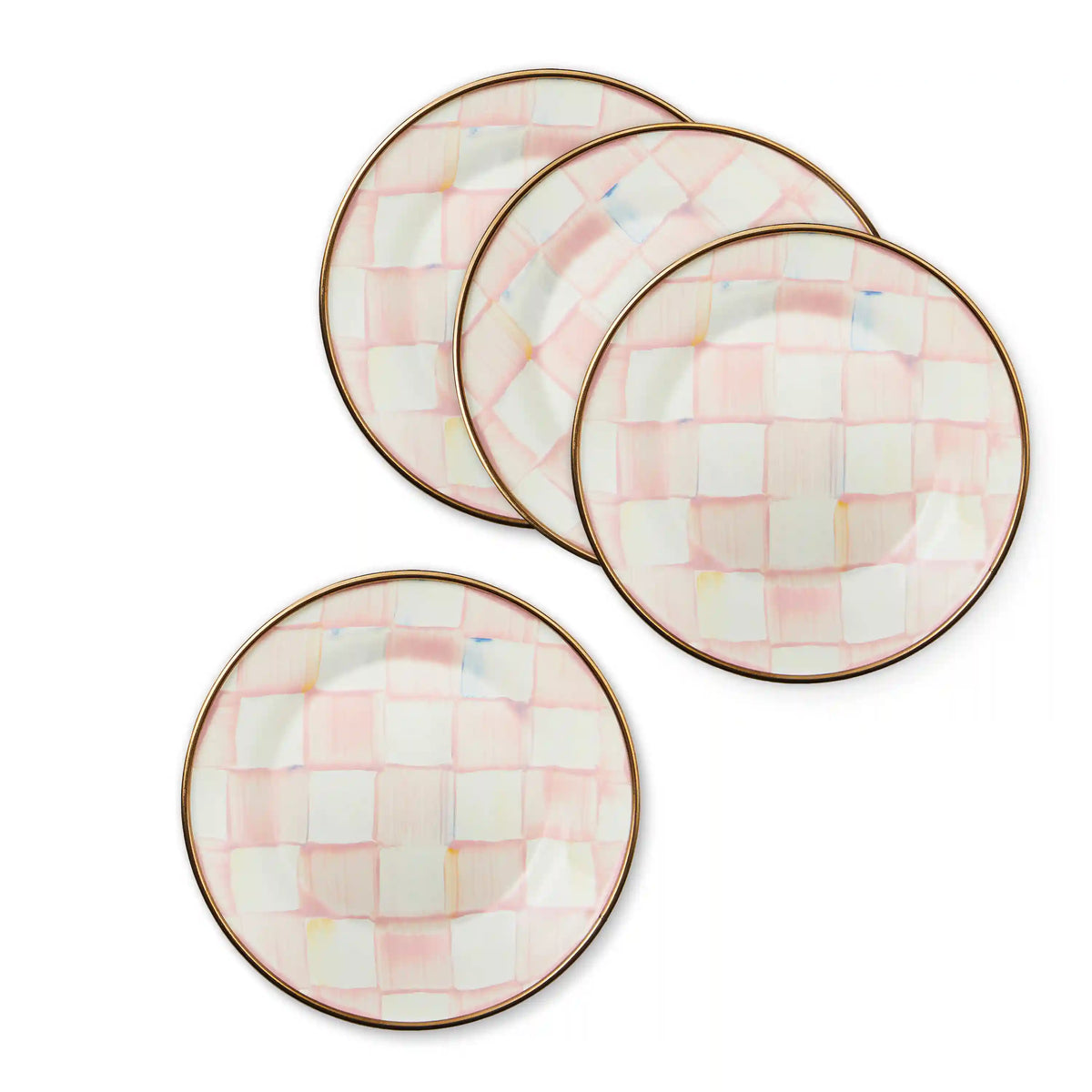 Sterling Check Appetizer Plates, Set of 4