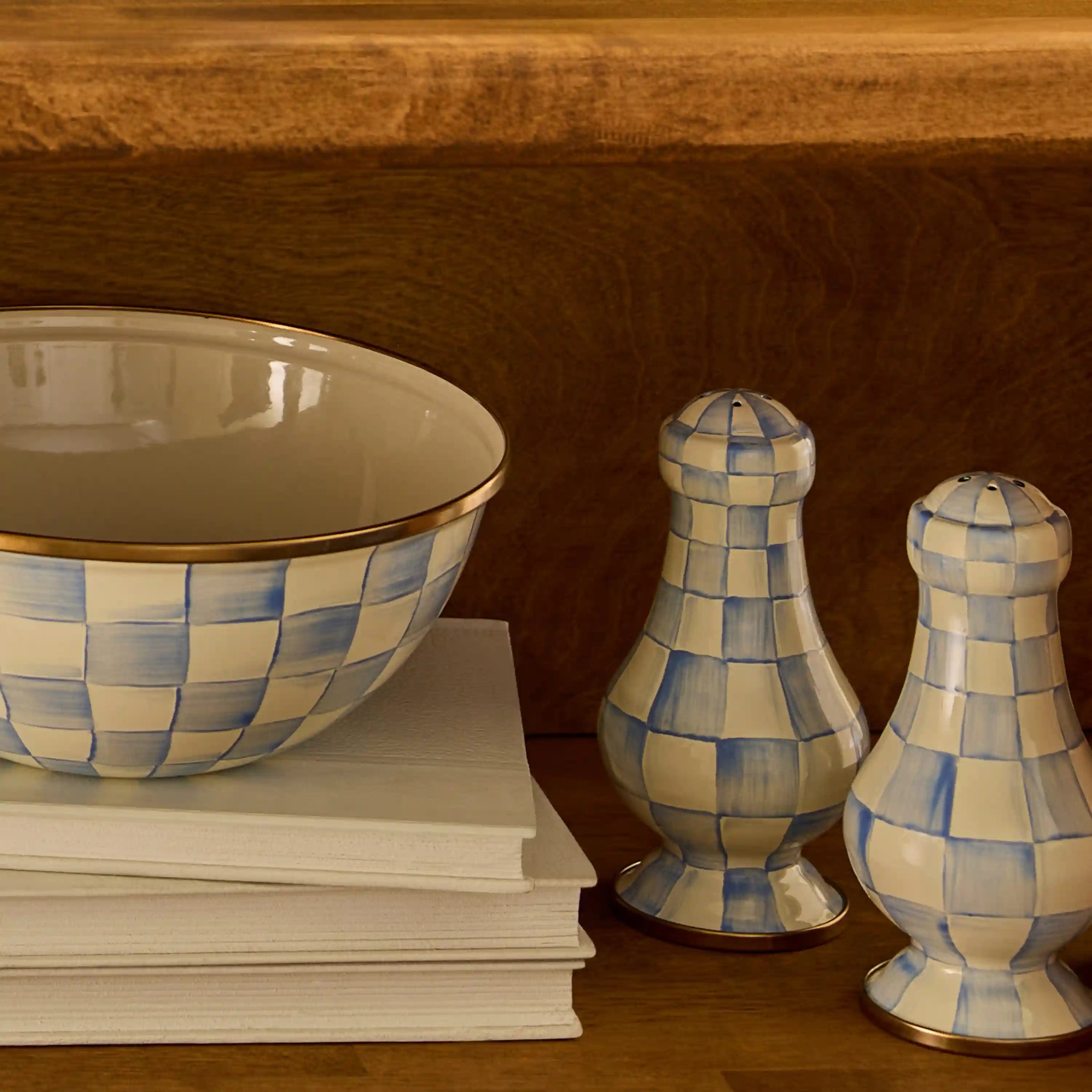 Royal Check Large Salt & Pepper Shakers