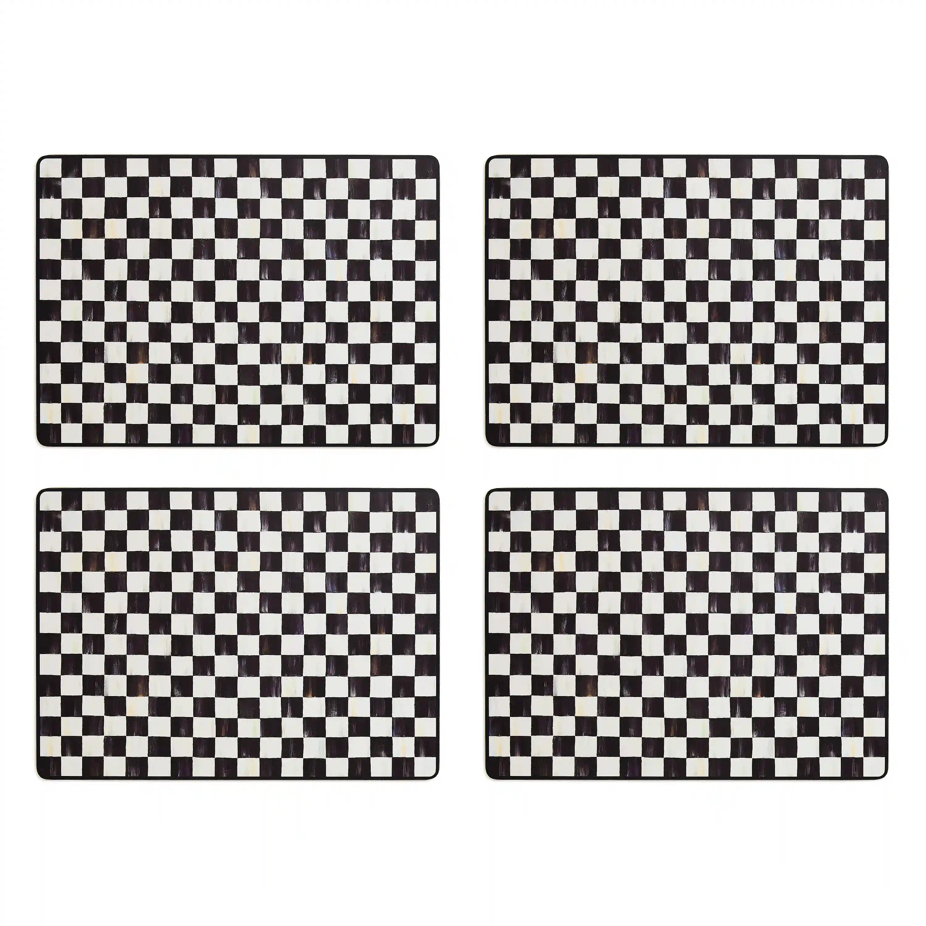 Mocha Check Cork Back Placemats, Set of 4