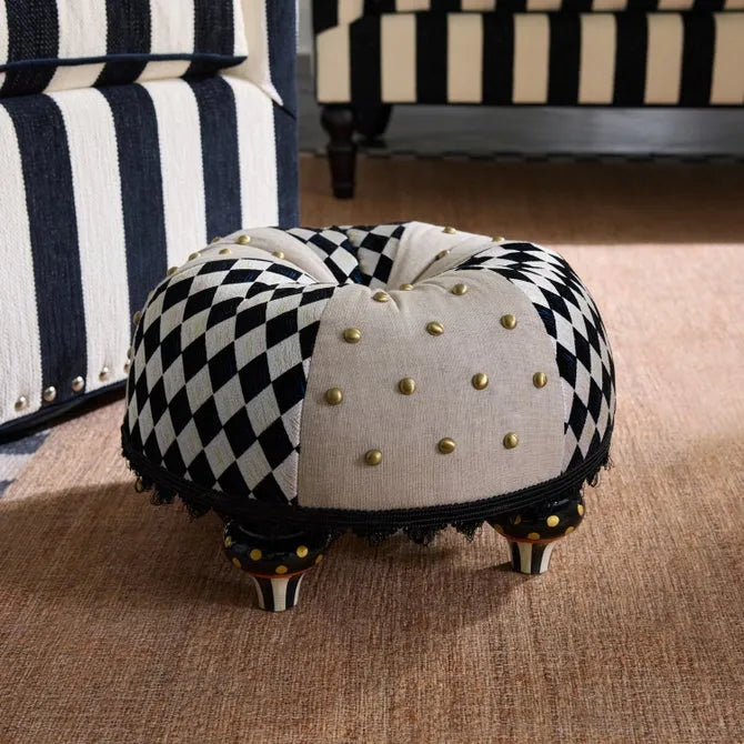 Diamond and Dot Footstool