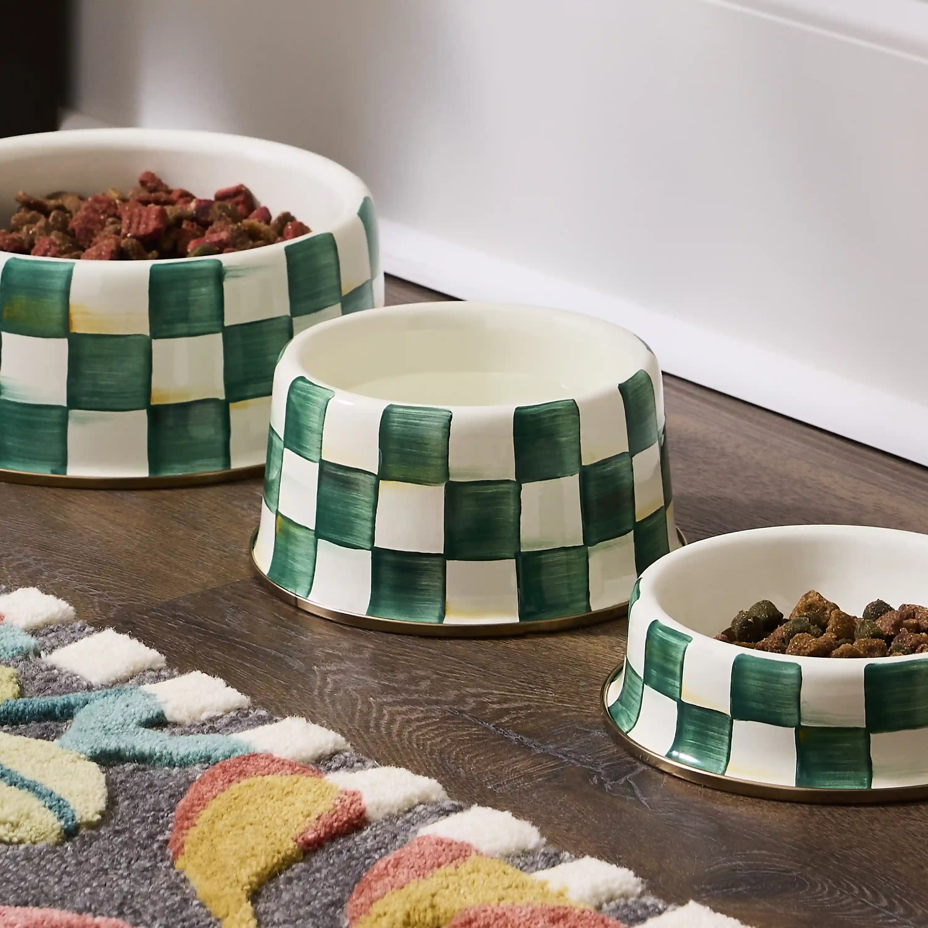 Sterling Check Small Pet Dish