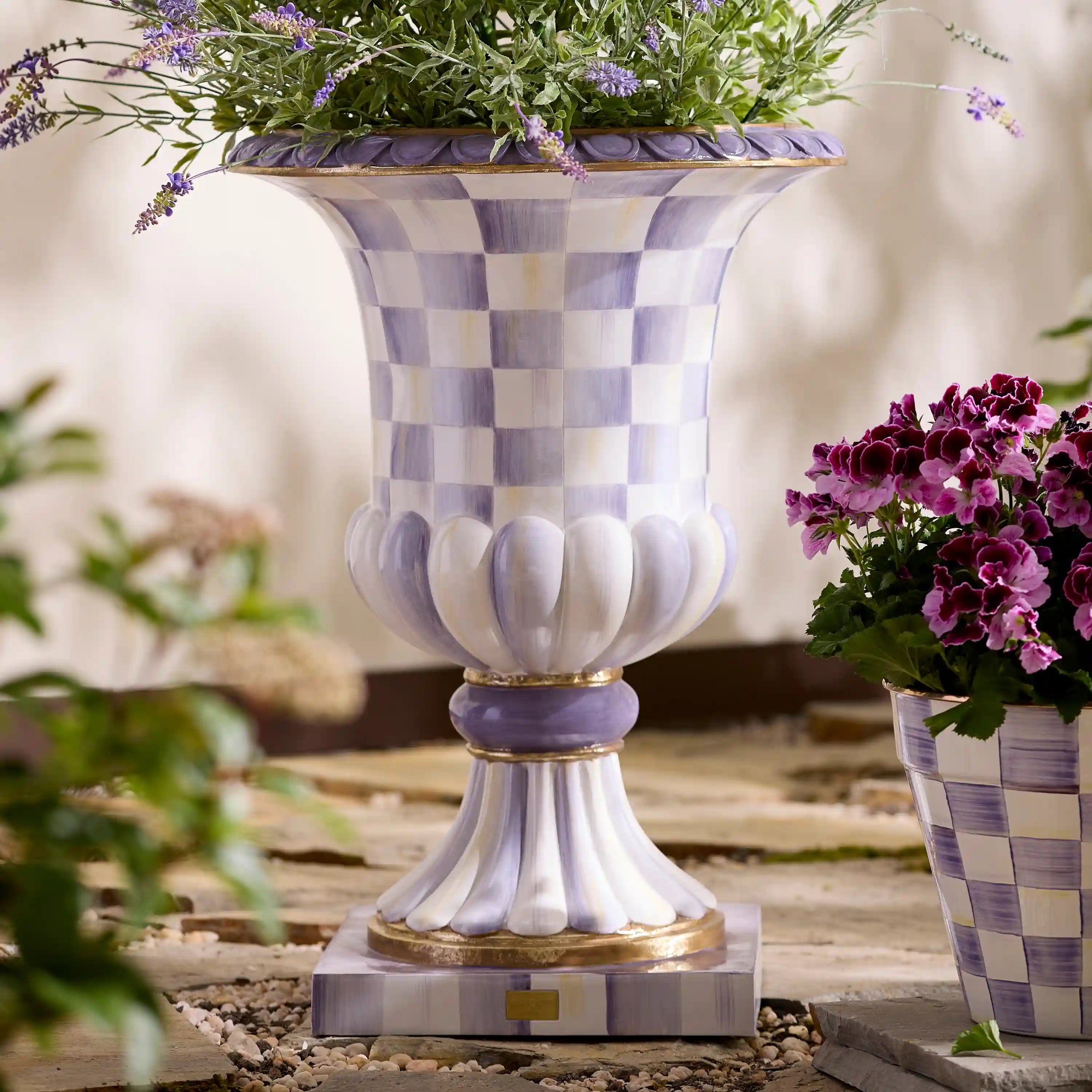 Rosy Check Pedestal Urn