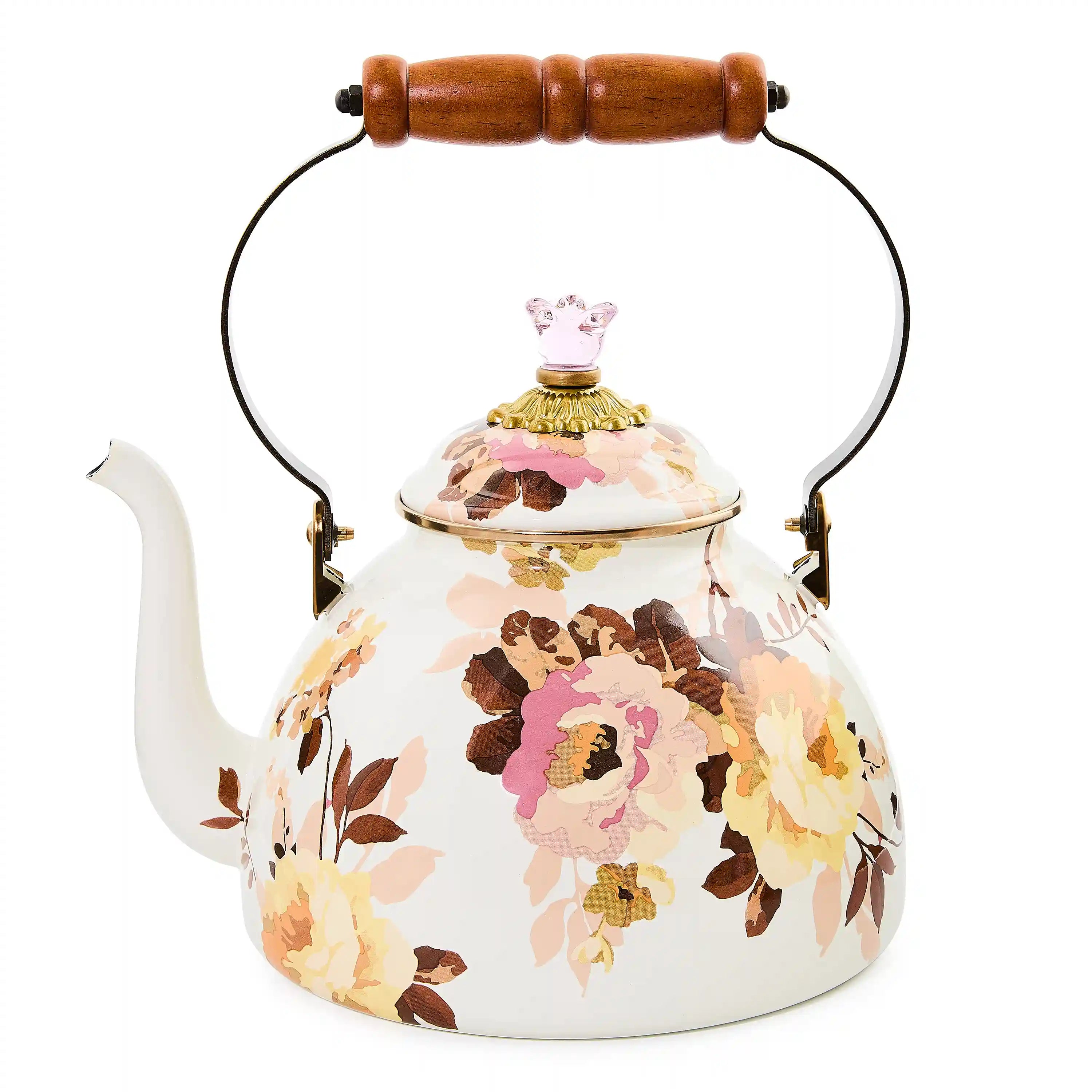 Wild Rose Slate 3 Quart Tea Kettle
