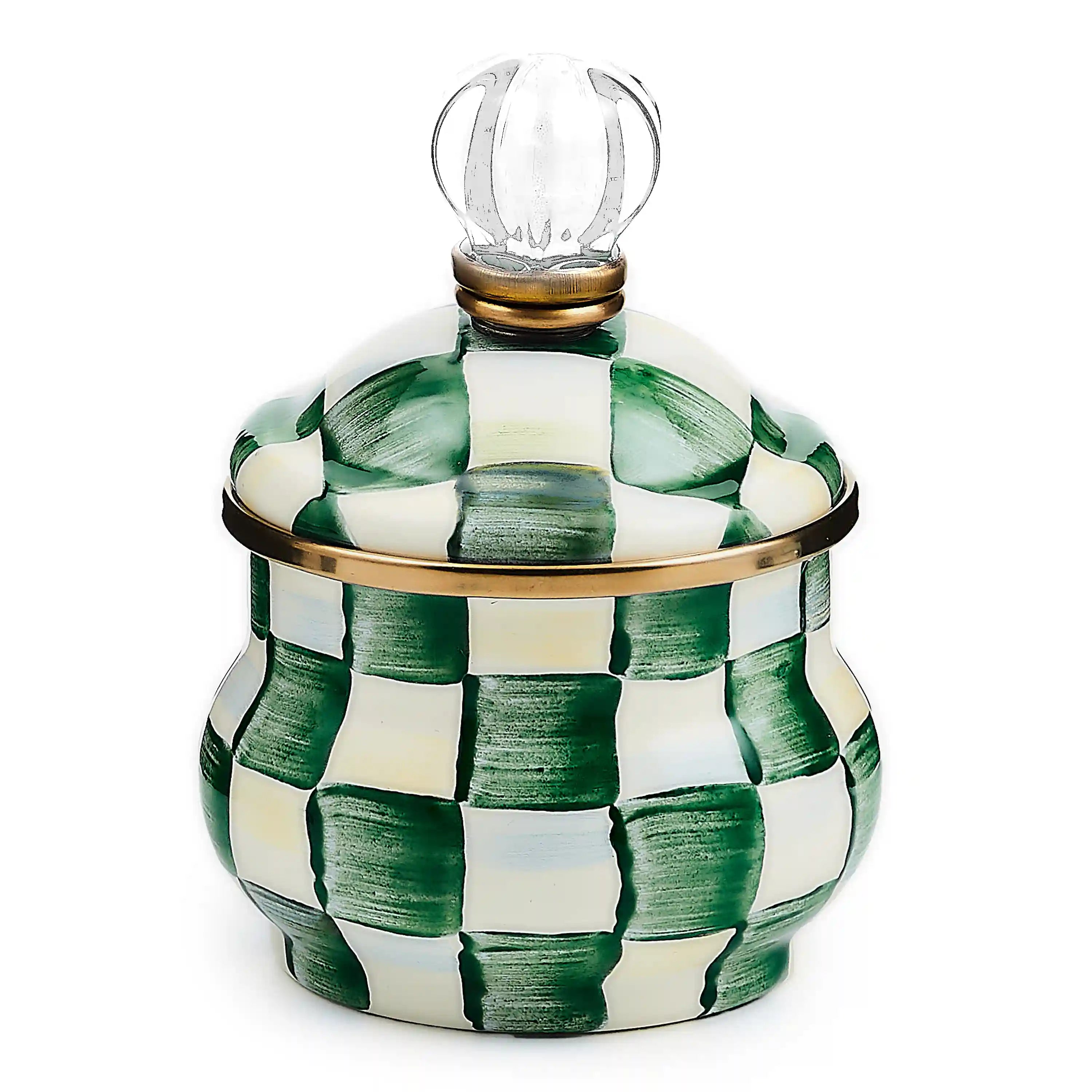 Sterling Check Lidded Sugar Bowl