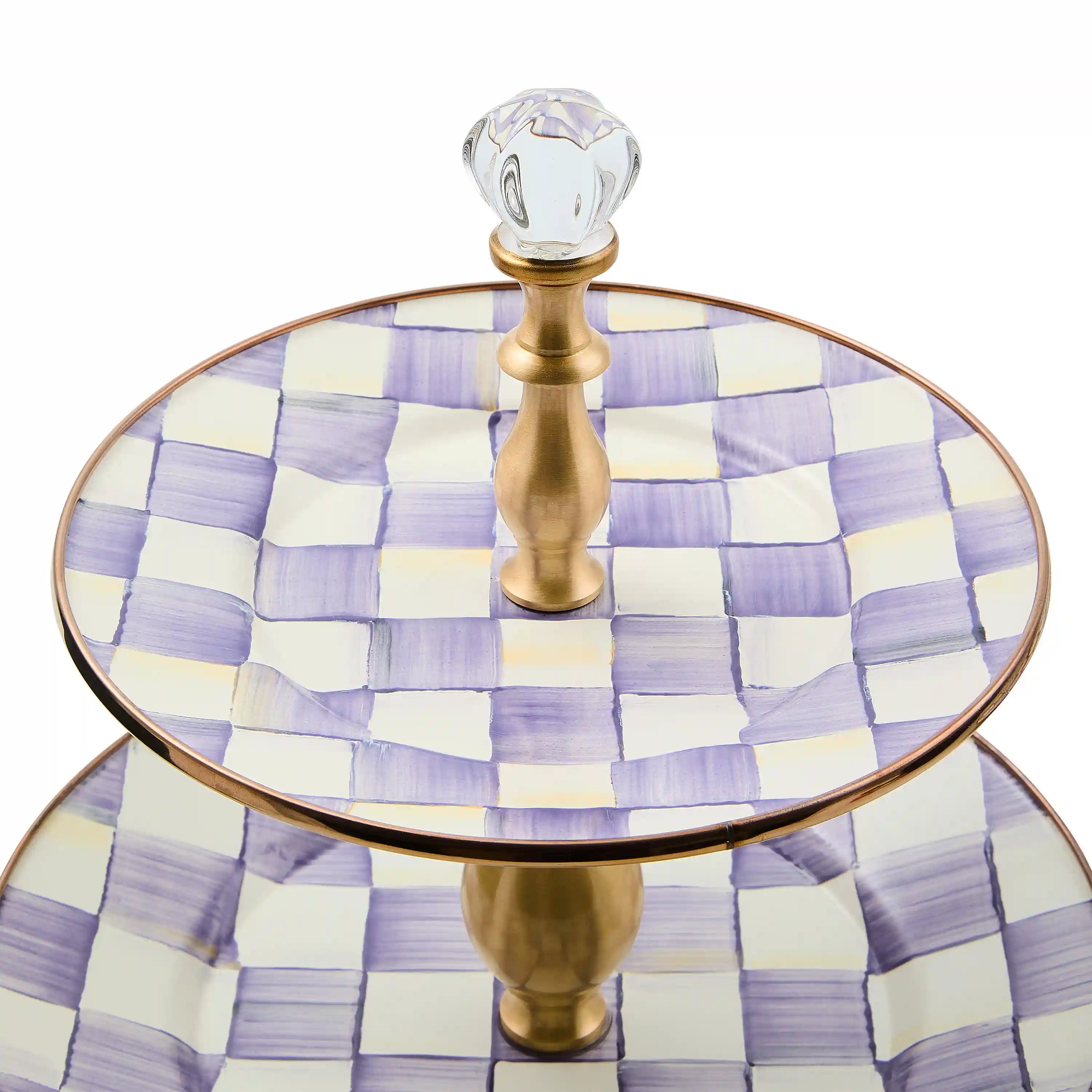 Emerald Check Two Tier Sweet Stand