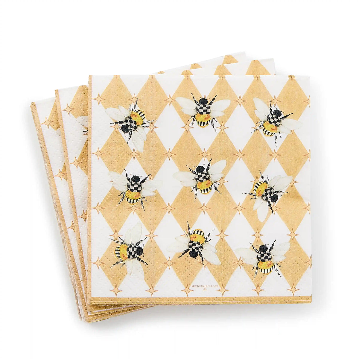 Violet Check Cocktail Paper Napkins