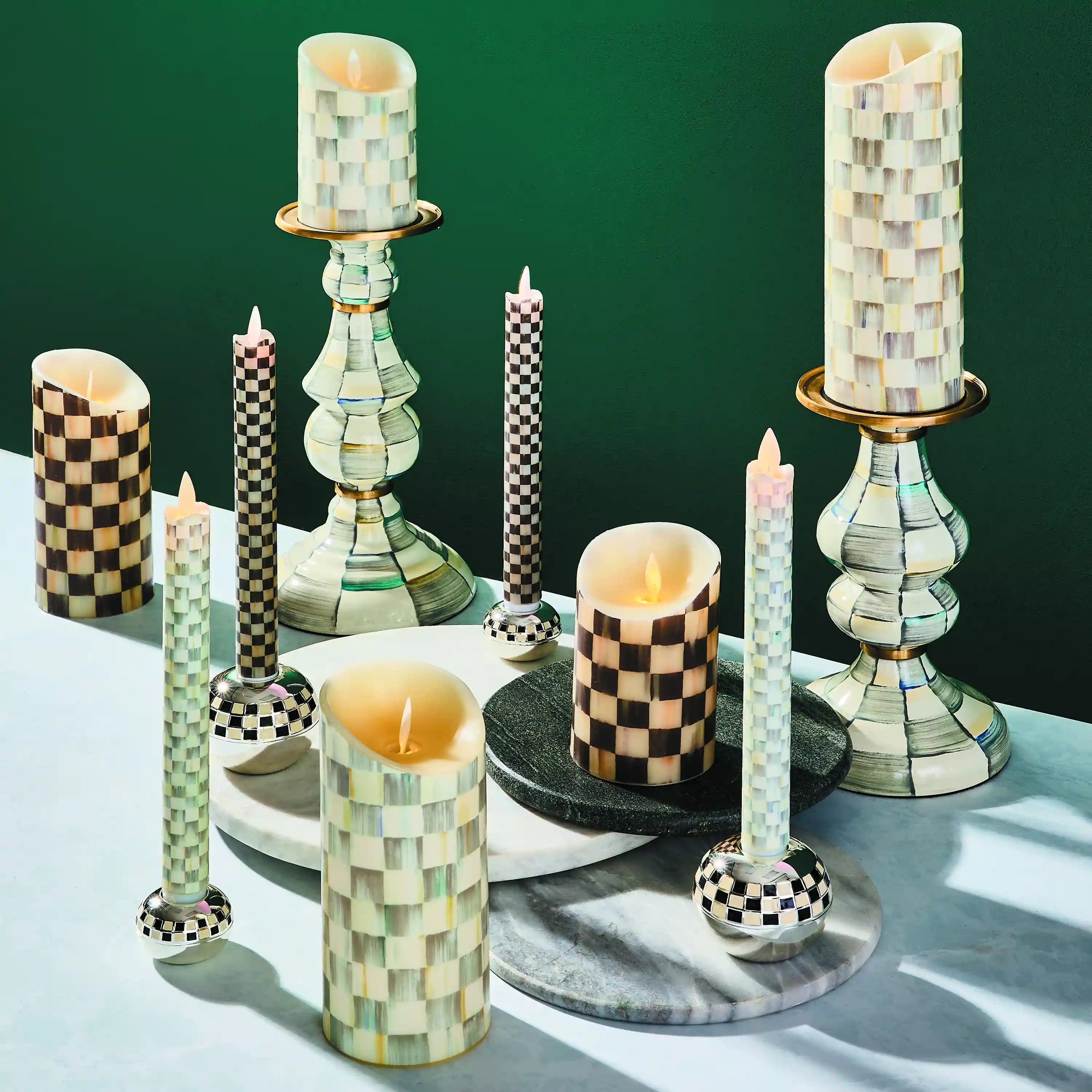 Courtly Check Flicker 6" Pillar Candle
