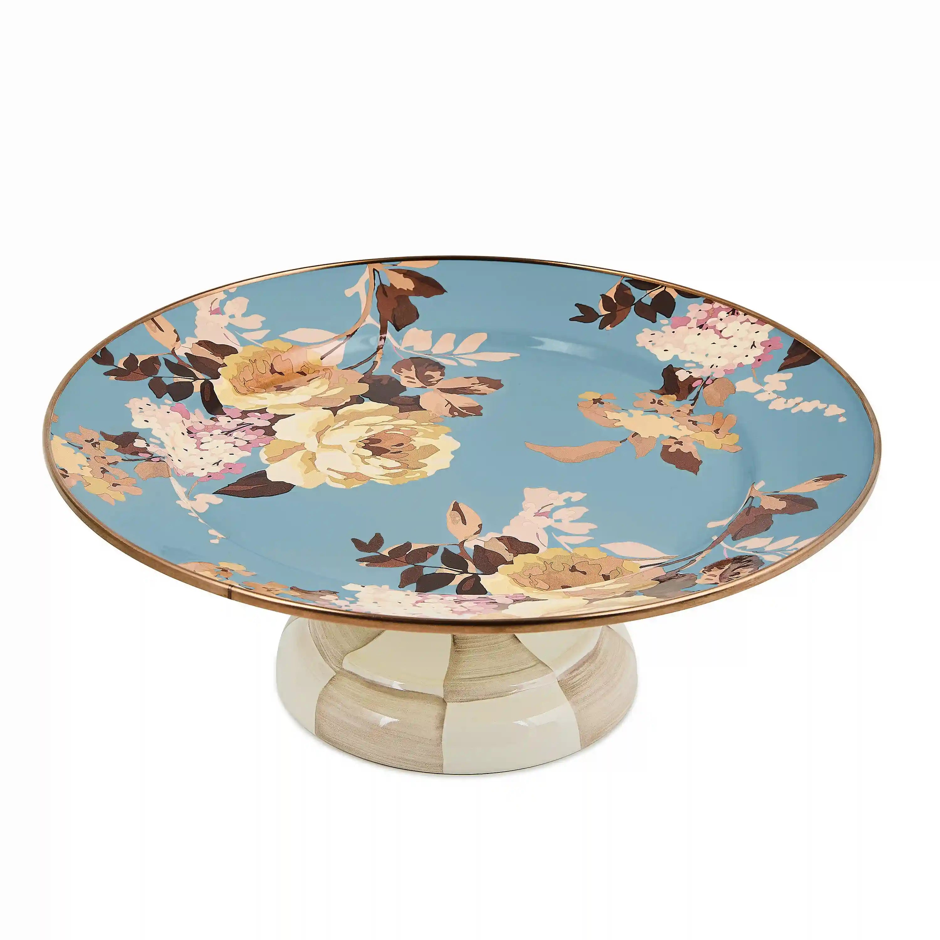 White Flower Market Mini Pedestal Platter