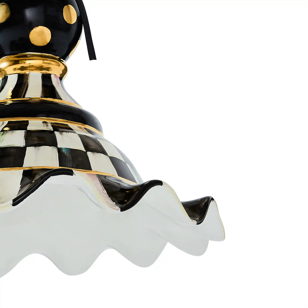 Mocha Check Medium Ceramic Pendant Lamp