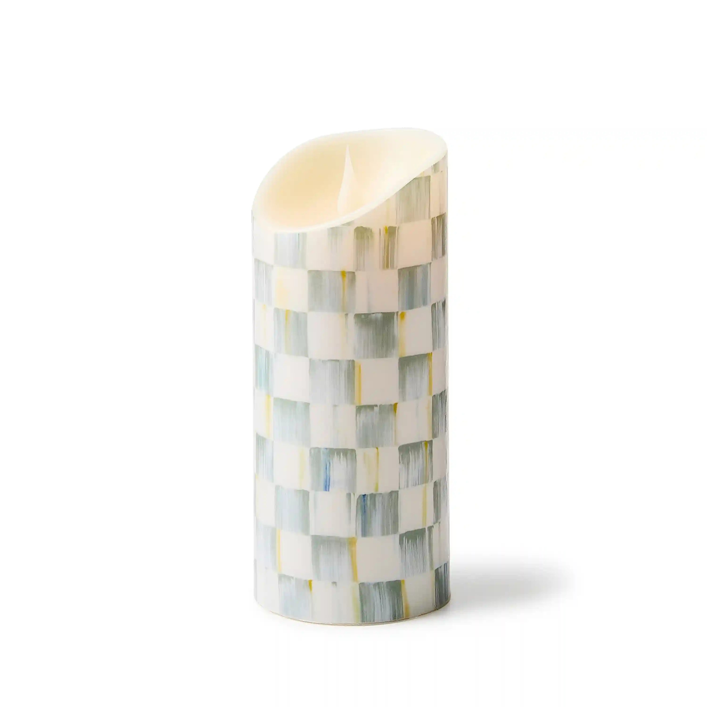 Sterling Check Flicker 5" Pillar Candle