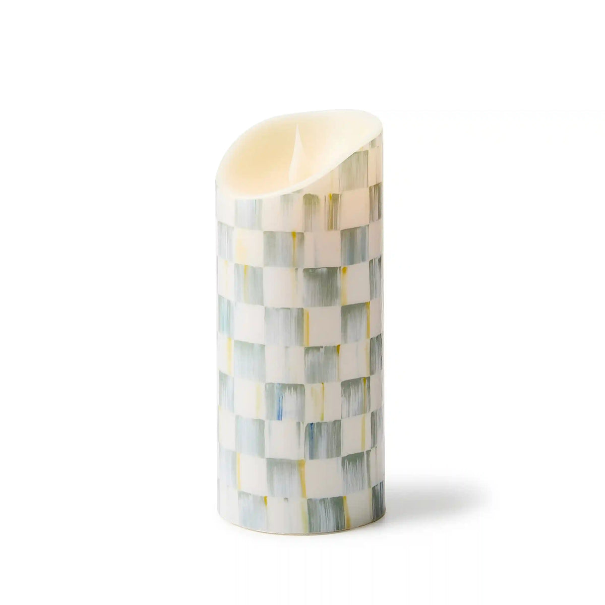 Sterling Check Flicker 7" Pillar Candle