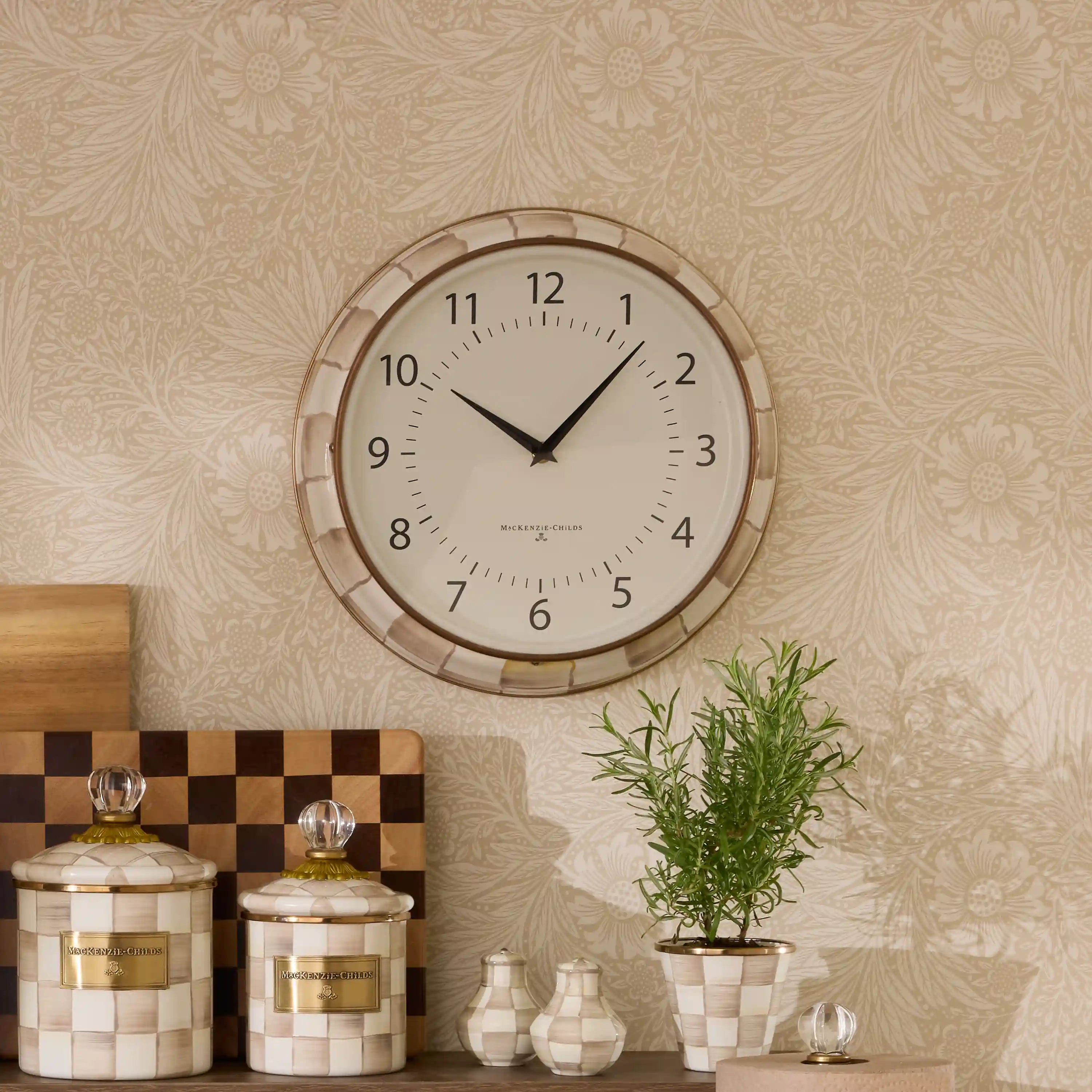 Courtly Check School Wall Clock