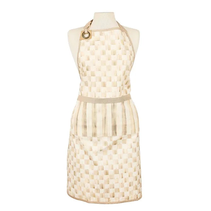 Mocha Check Apron