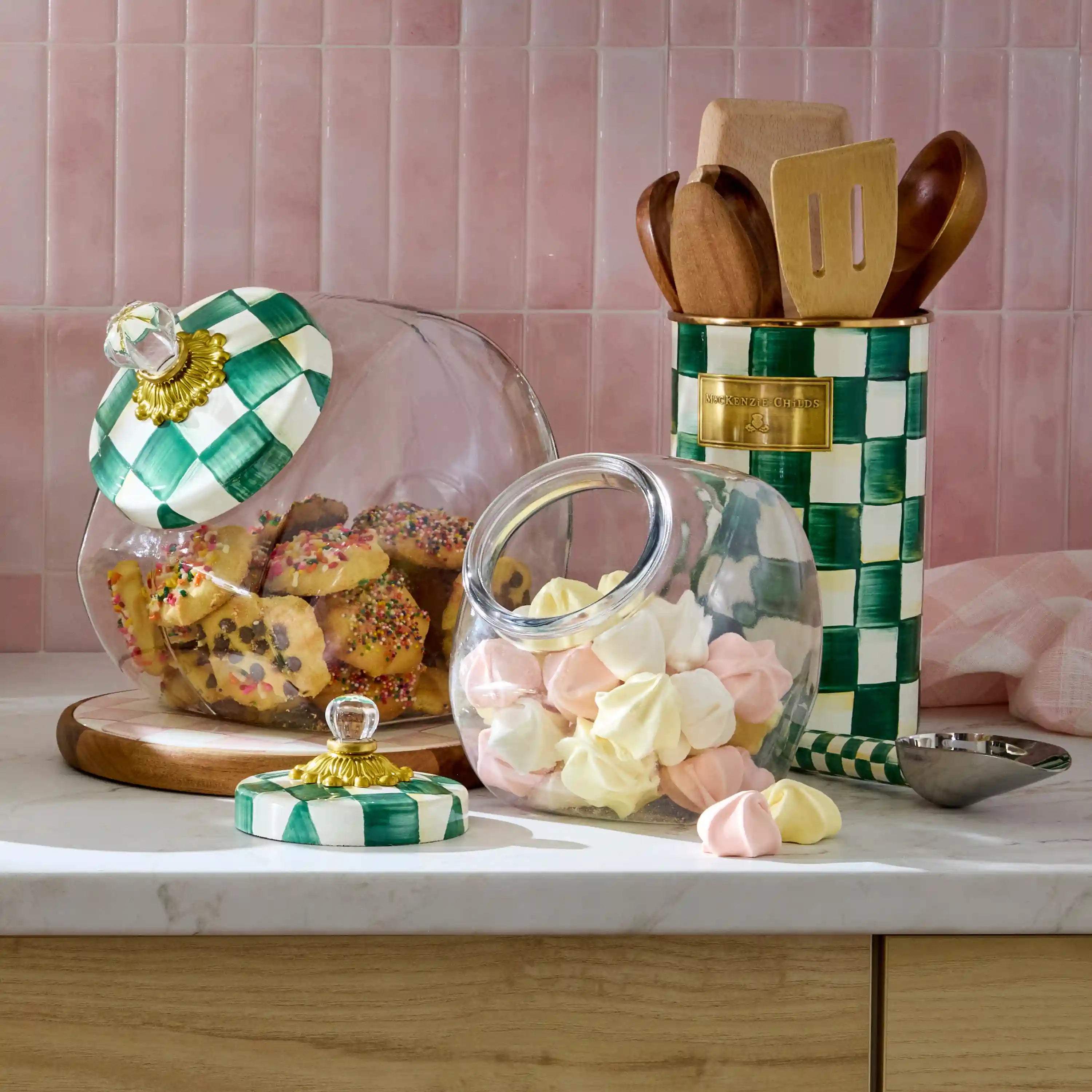Sweets Jar with Sky Check Lid