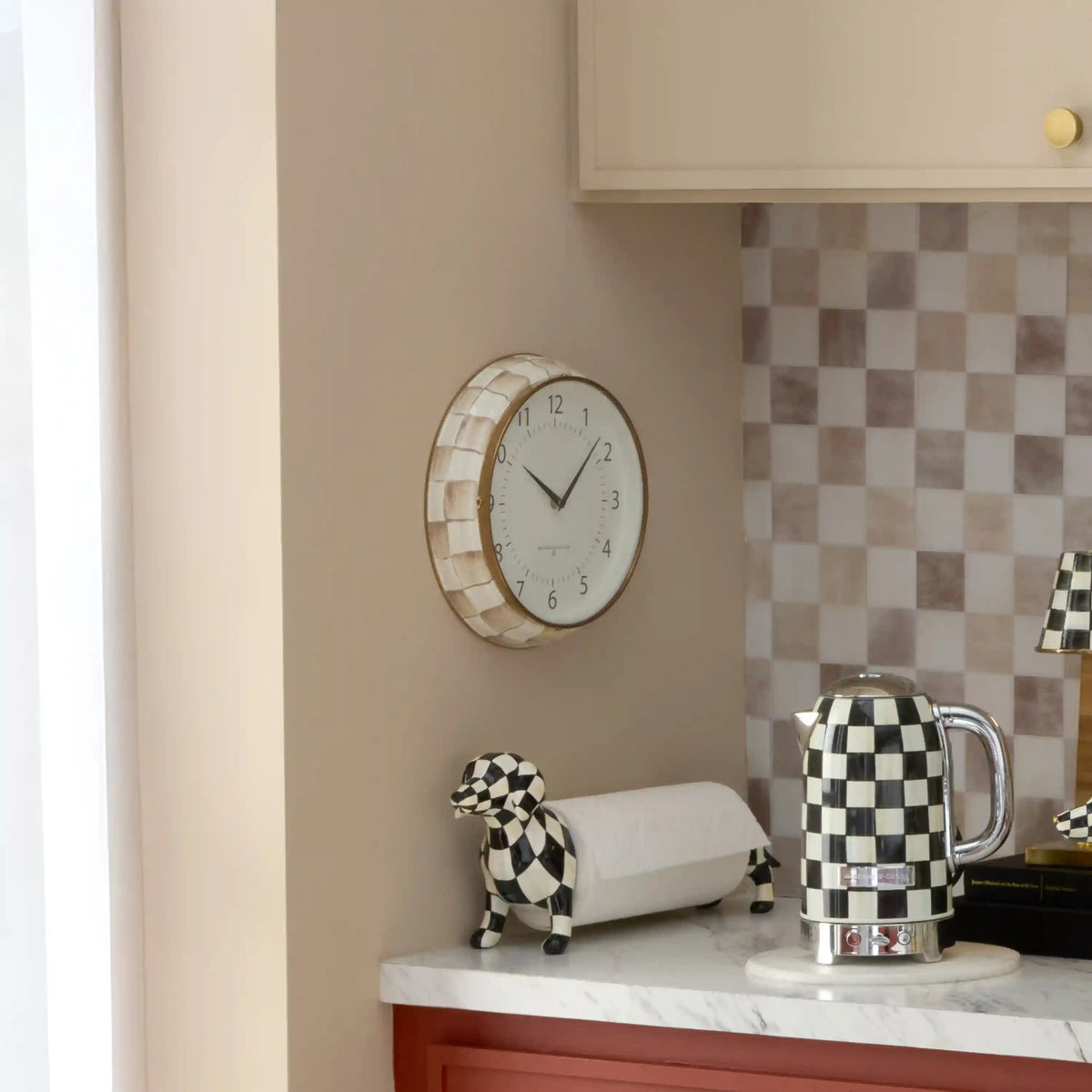 Sterling Check School Wall Clock