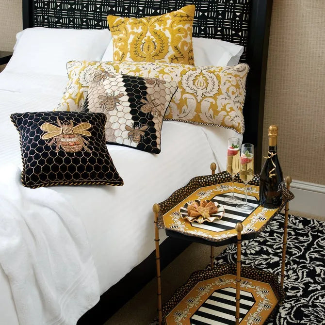 Queen Bee Black Throw Pillow