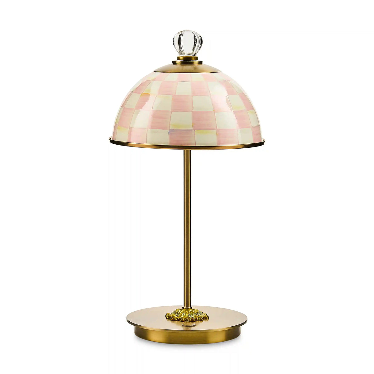 Courtly Check LED Rechargeable Dome Table Lamp