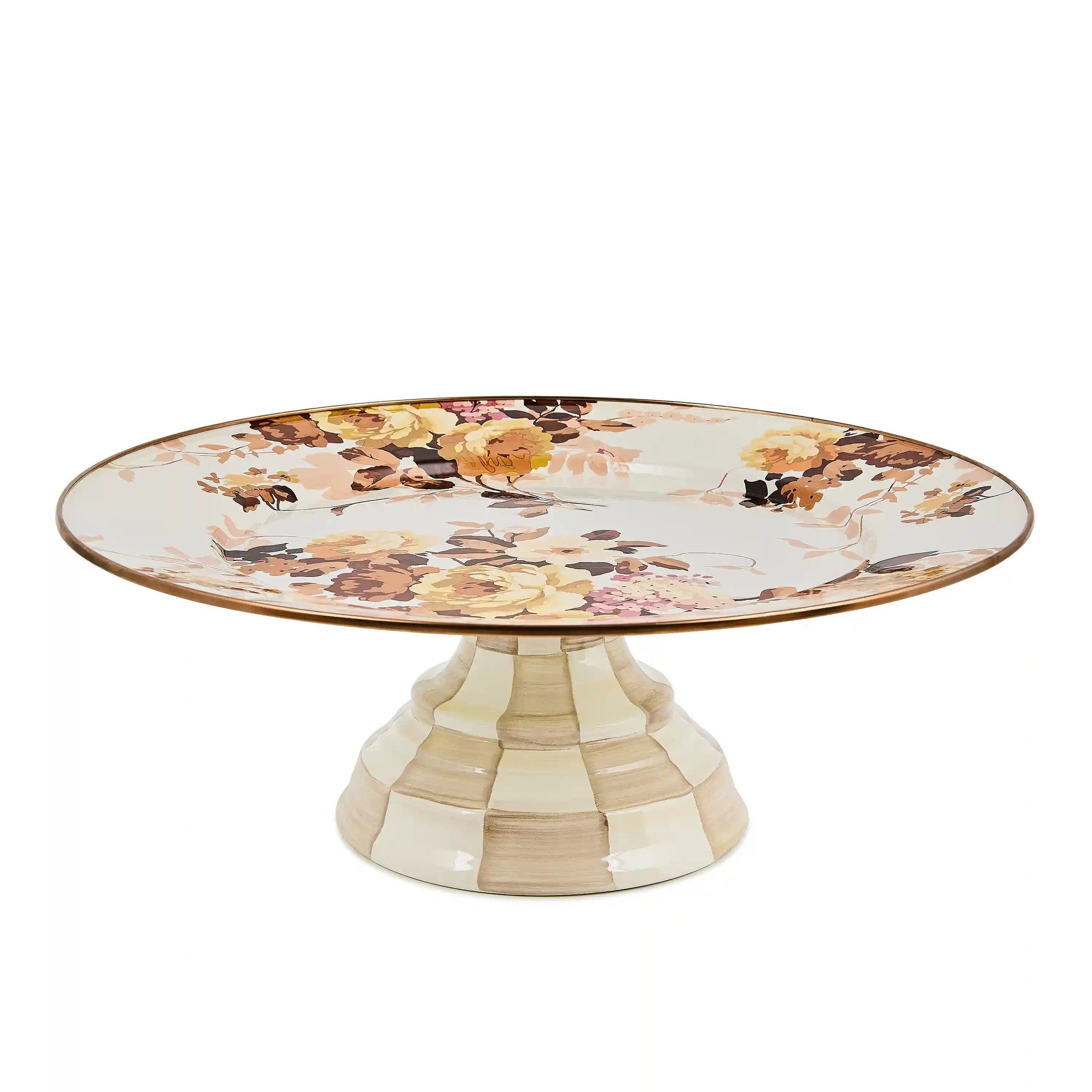 Wild Rose Slate Large Pedestal Platter