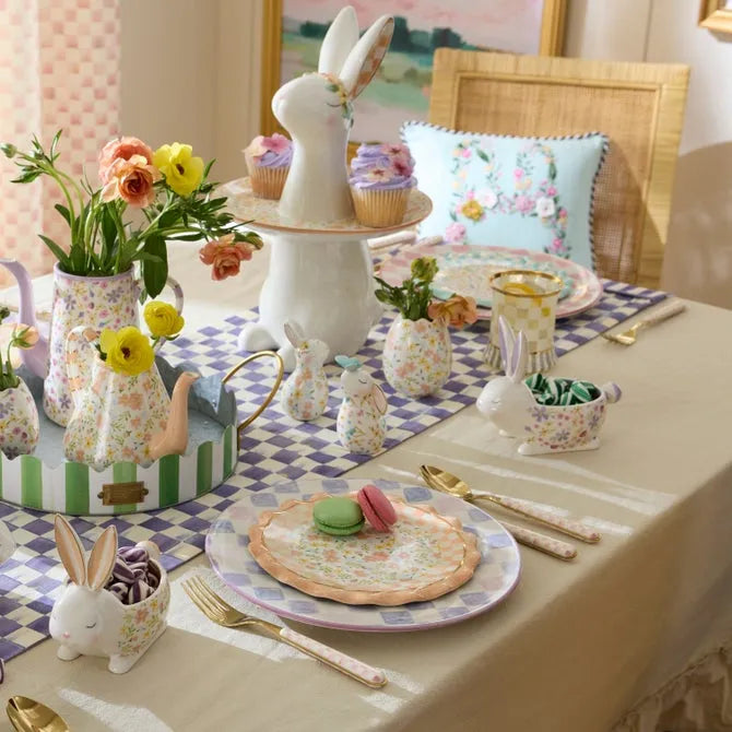 Lilac Check Dinner Plate