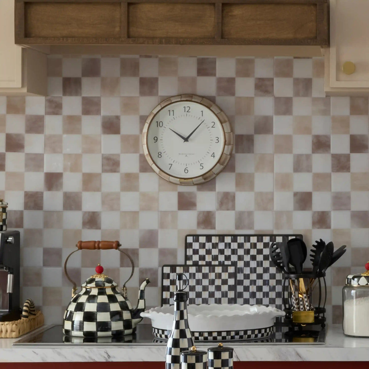 Sterling Check School Wall Clock