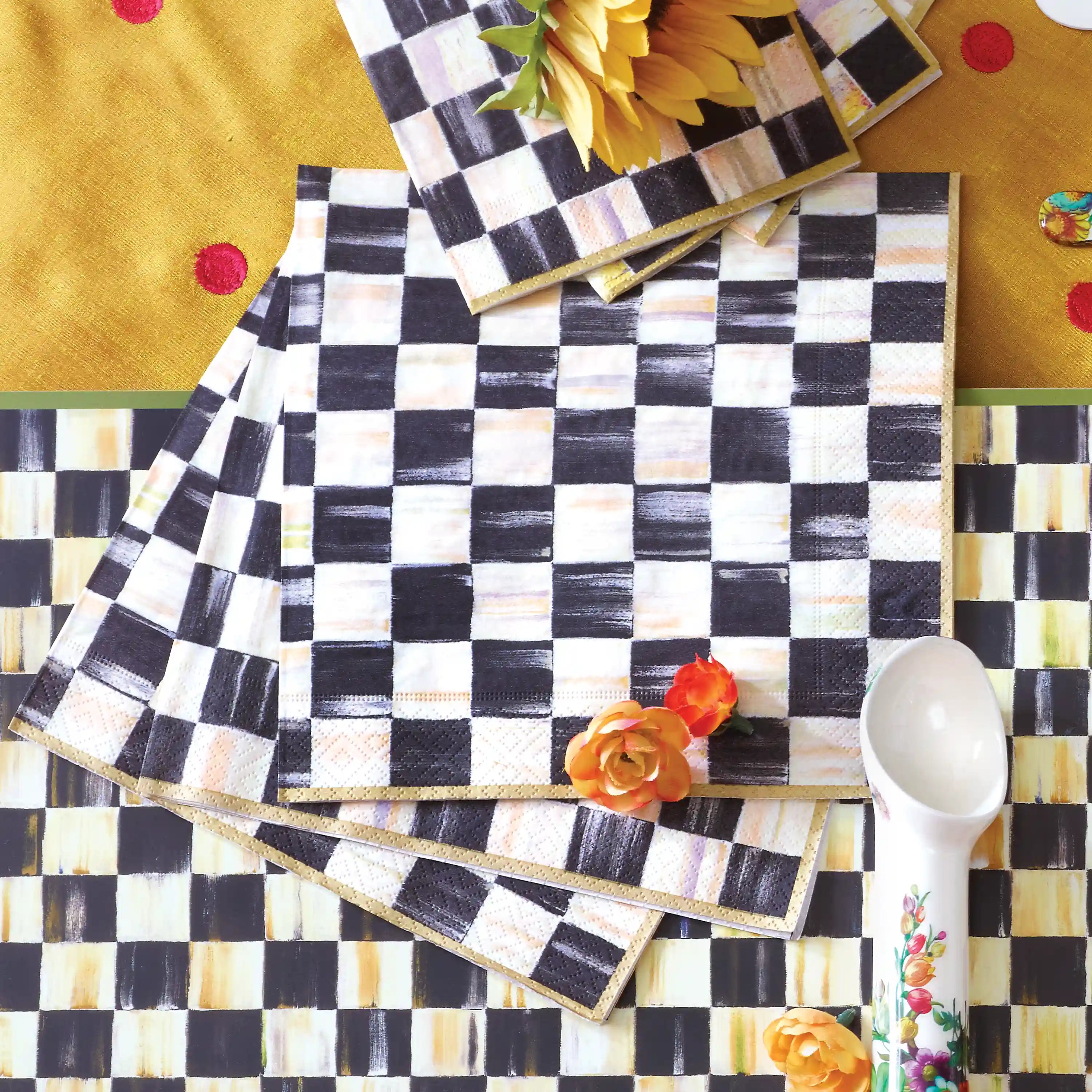 Emerald Check Dinner Paper Napkins