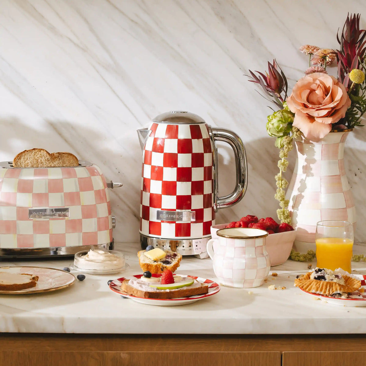 Mocha Check Electric Kettle
