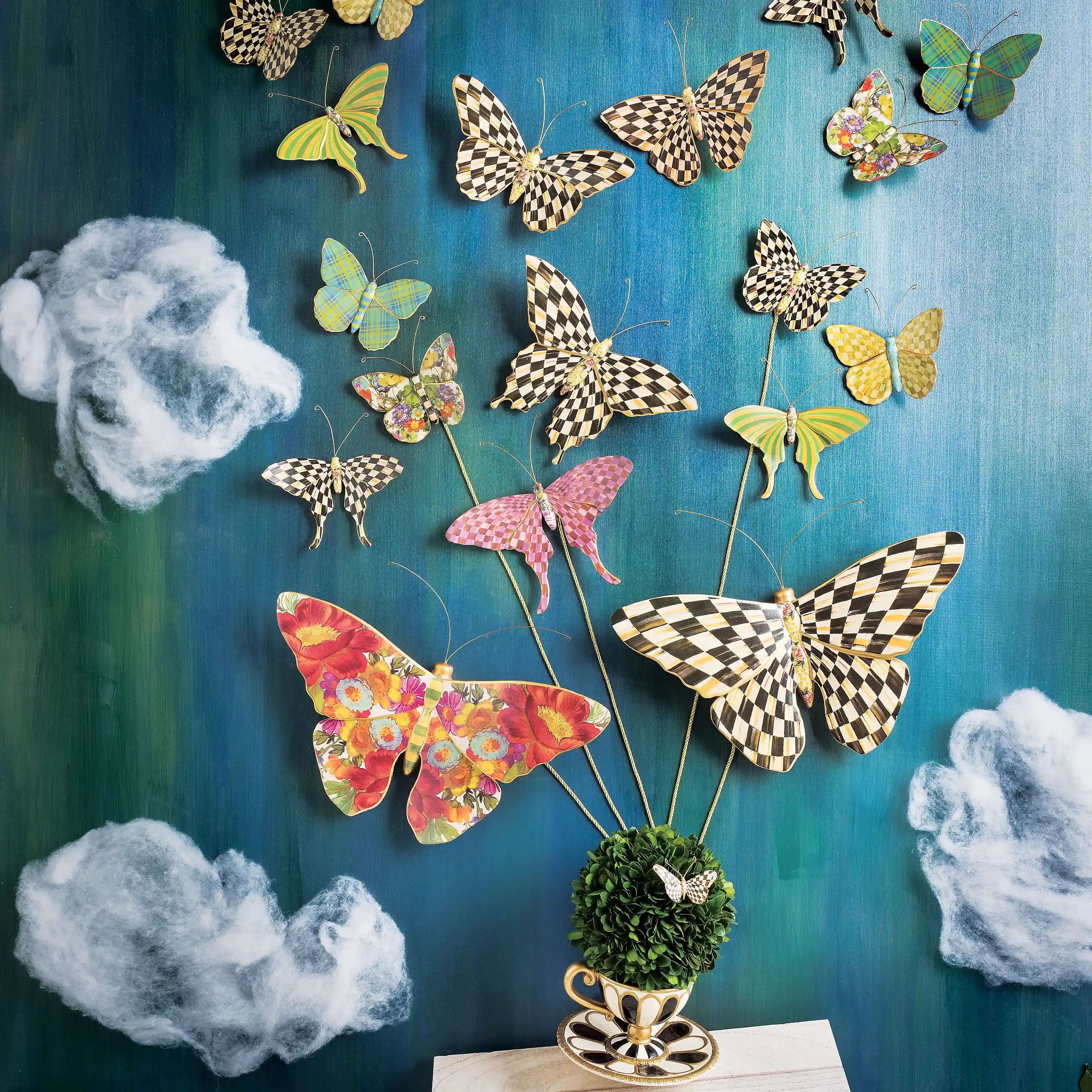 Rosy Check Butterfly Wall Decor