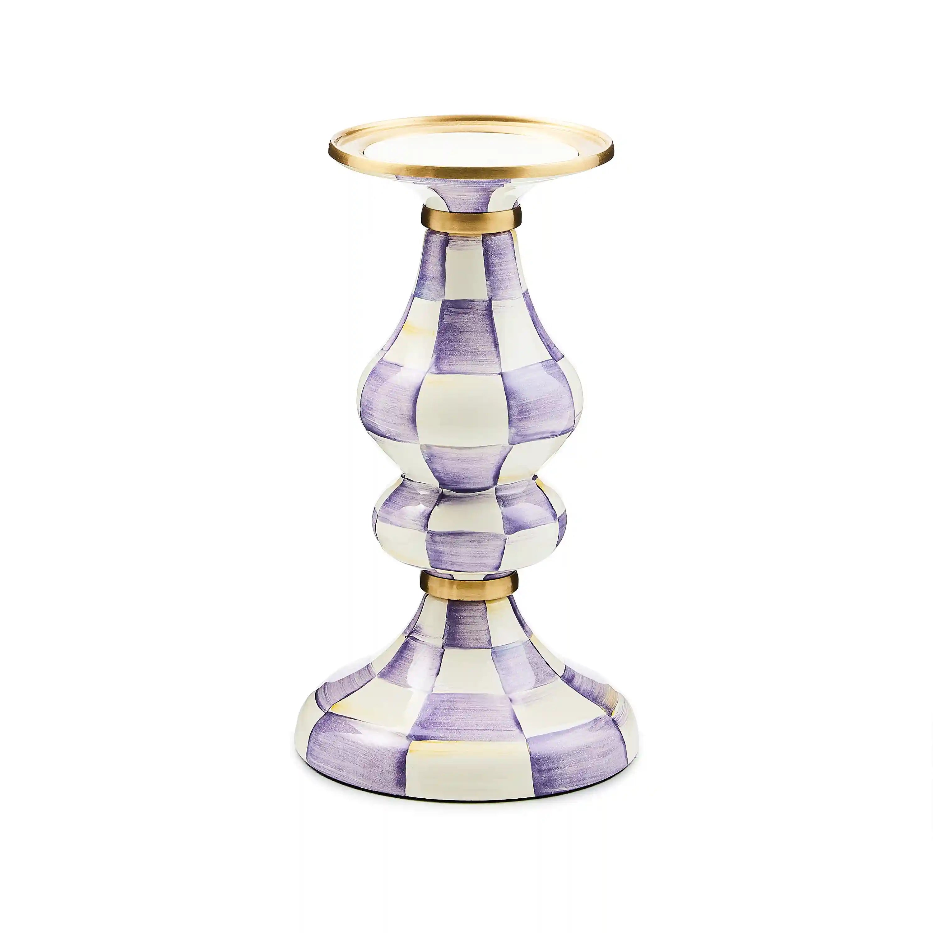 Courtly Check Large Pillar Candlestick