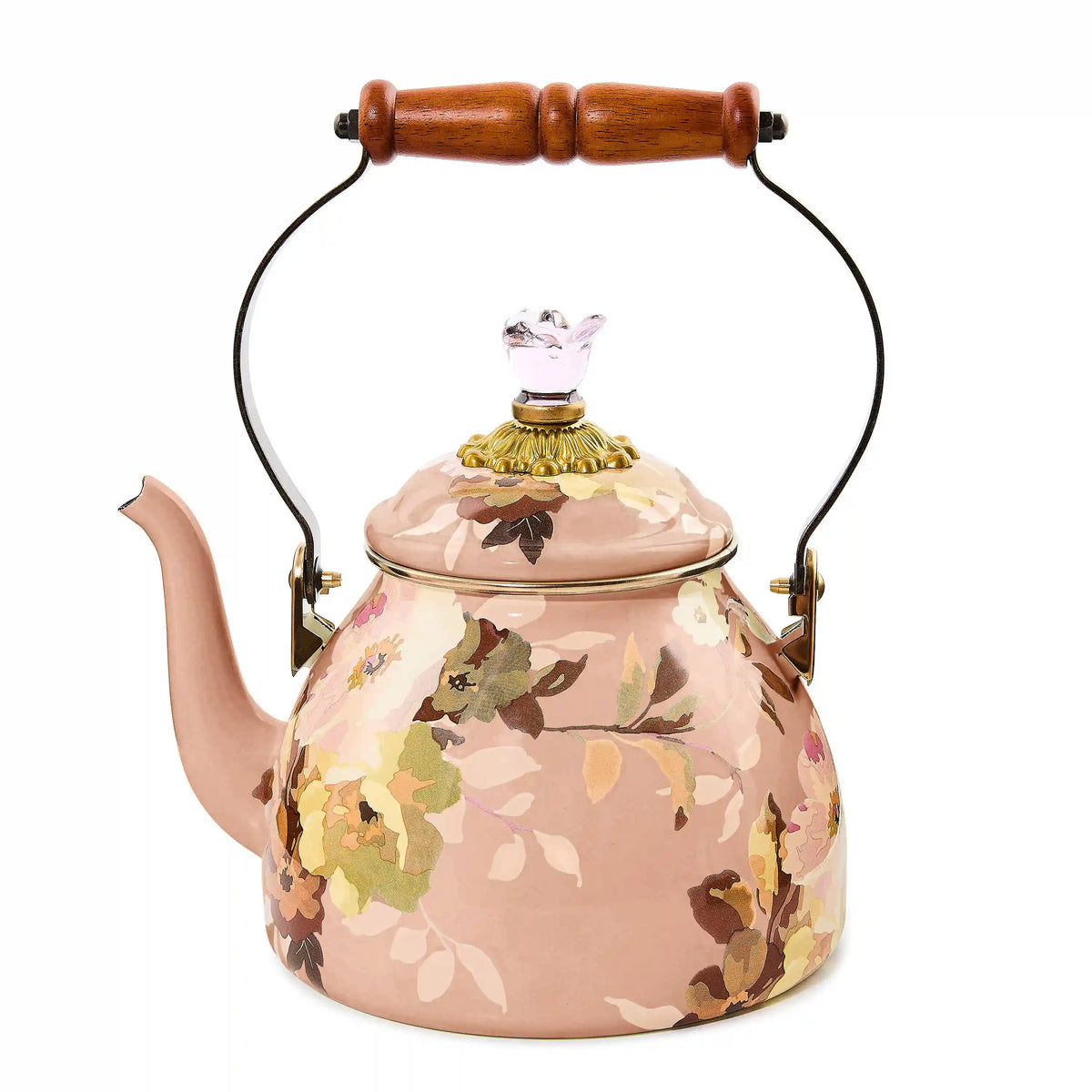 Wild Rose Slate 2 Quart Tea Kettle