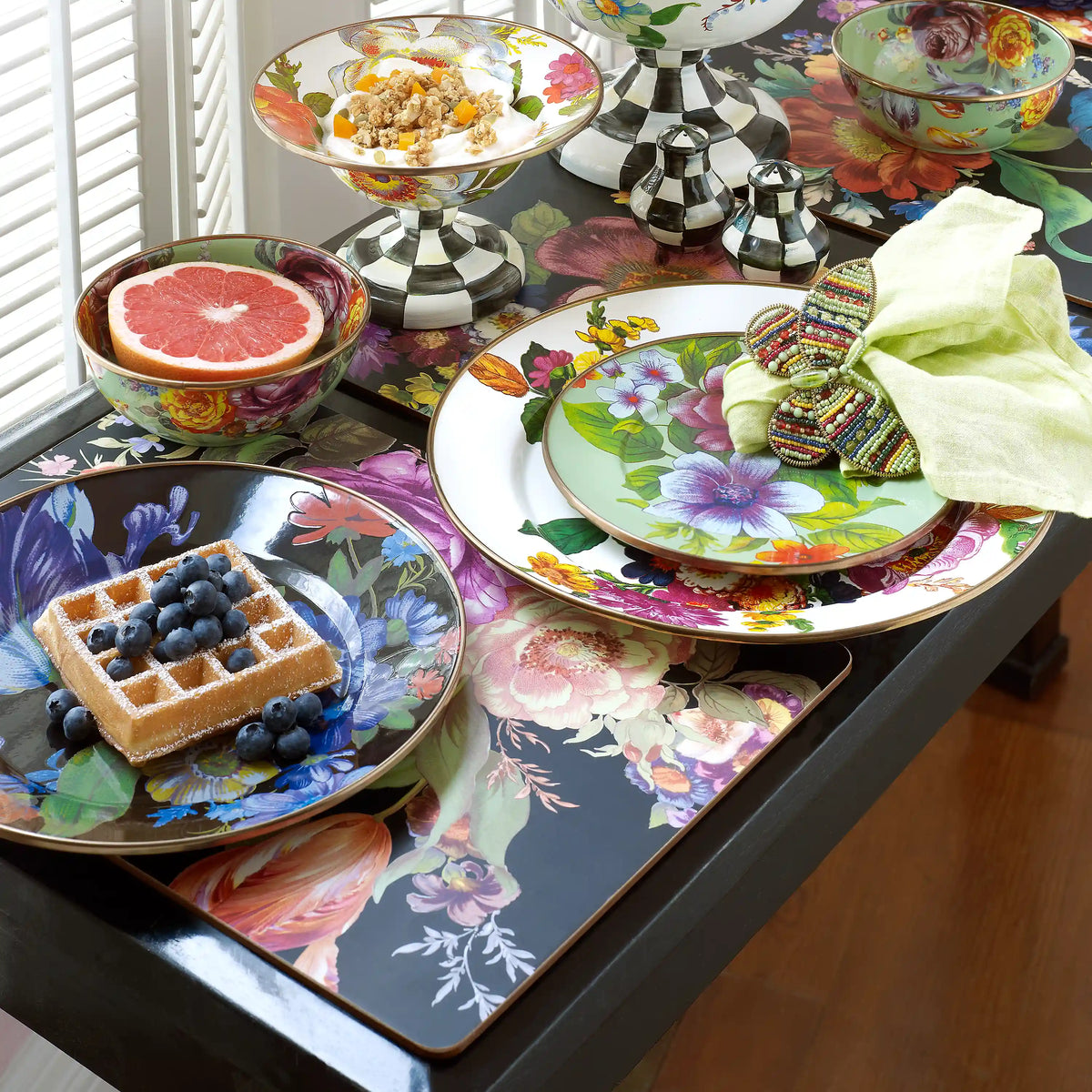 Mocha Check Cork Back Placemats, Set of 4