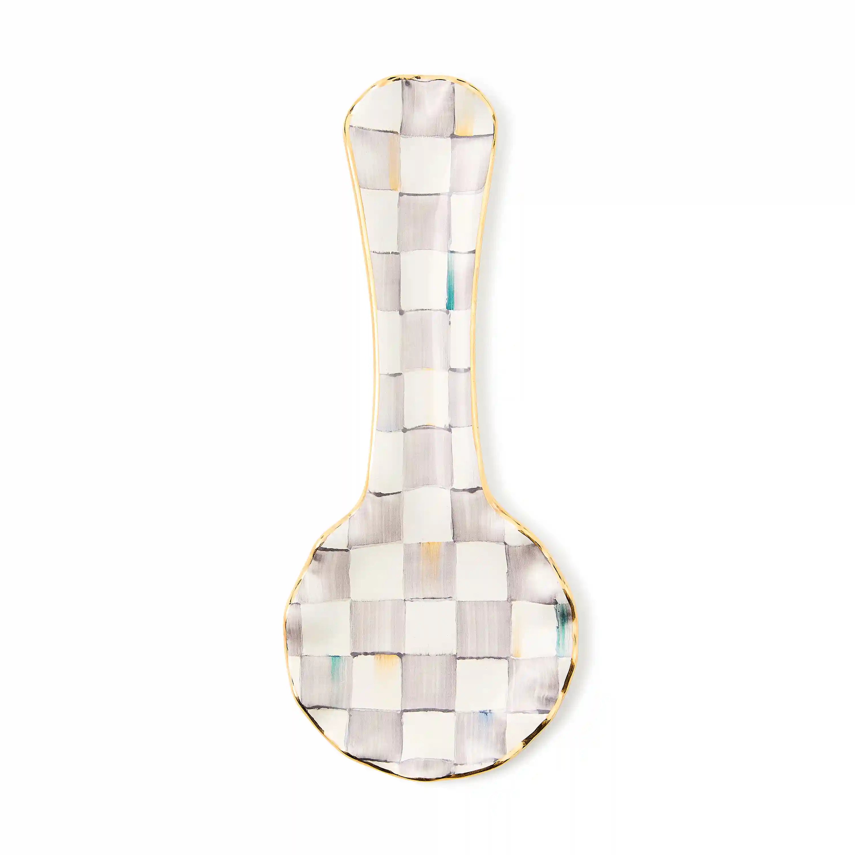 Sterling Check Ceramic Spoon Rest
