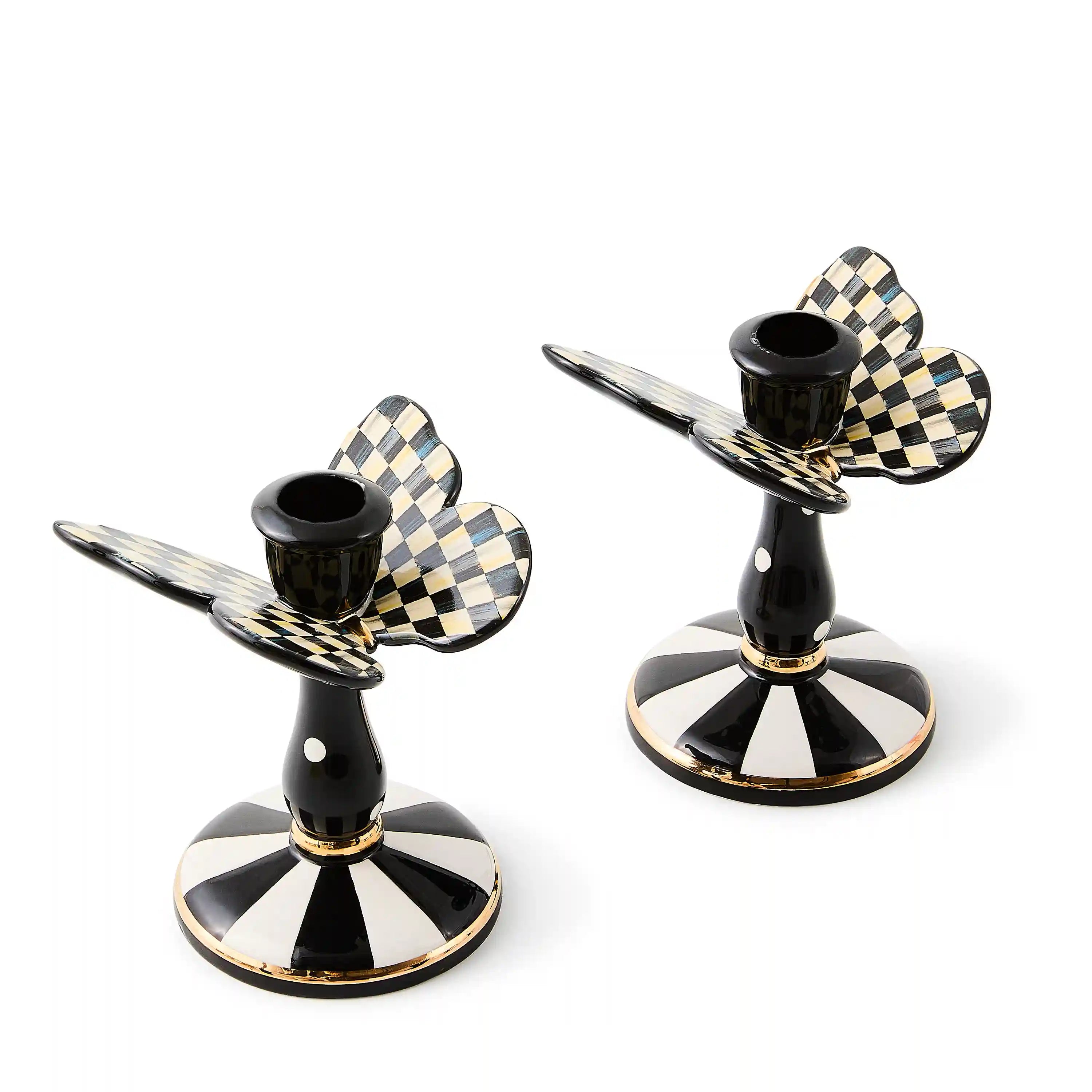 Butterfly Toile Candle Holders, Set of 2