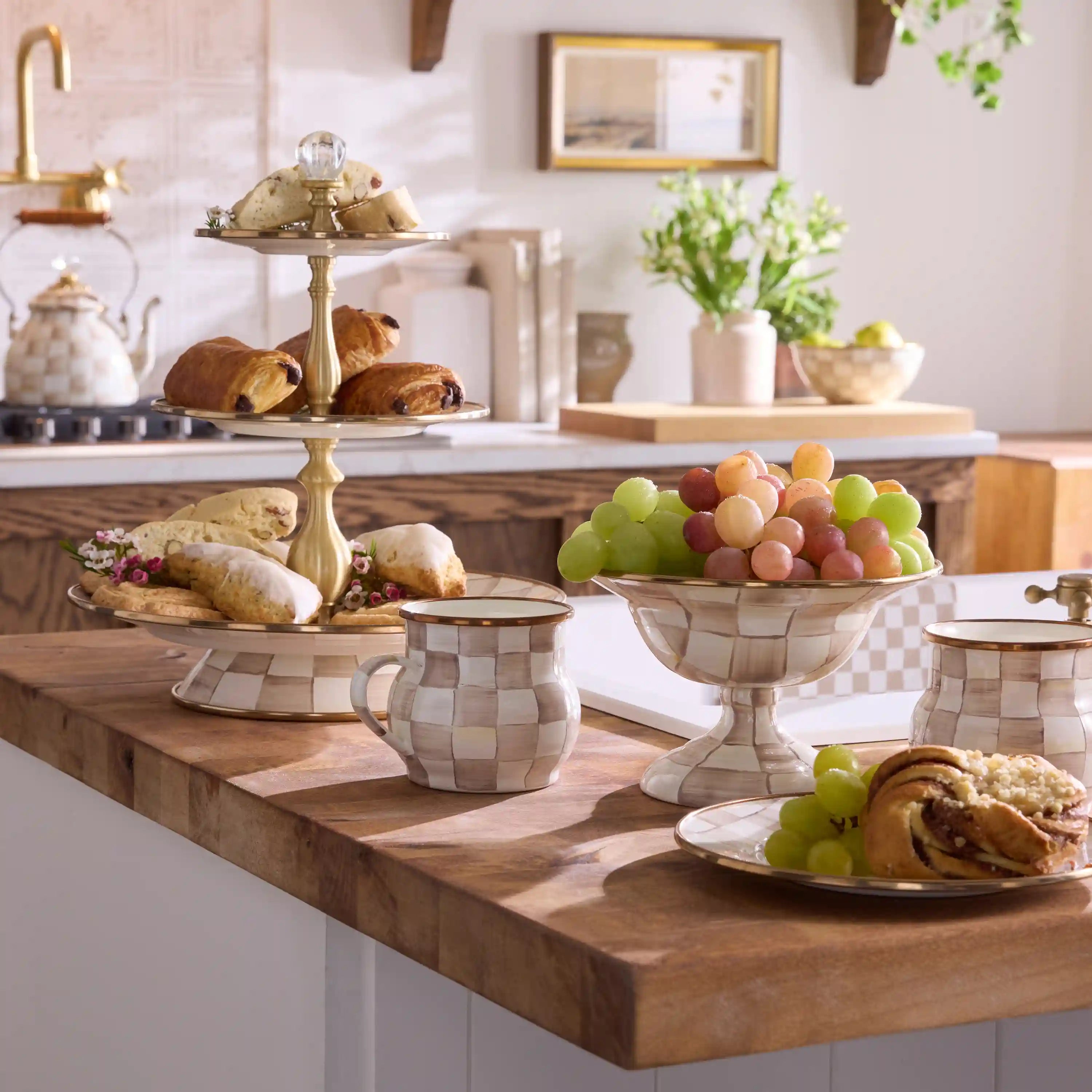 Mocha Check Mug