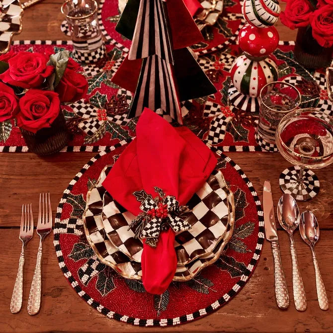 Courtly Check Ceramic Fluted Dessert Plate