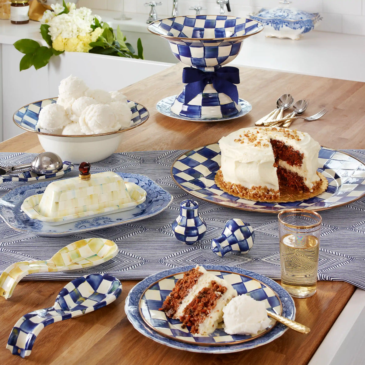 Mocha Check Serving Platter