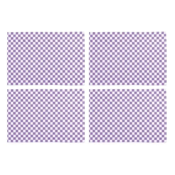 Violet Check Placemat, Set of 4