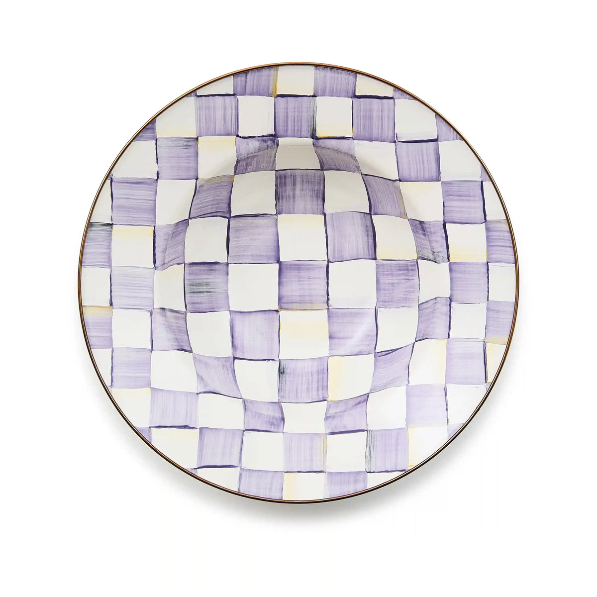 Violet Check Serving Bowl