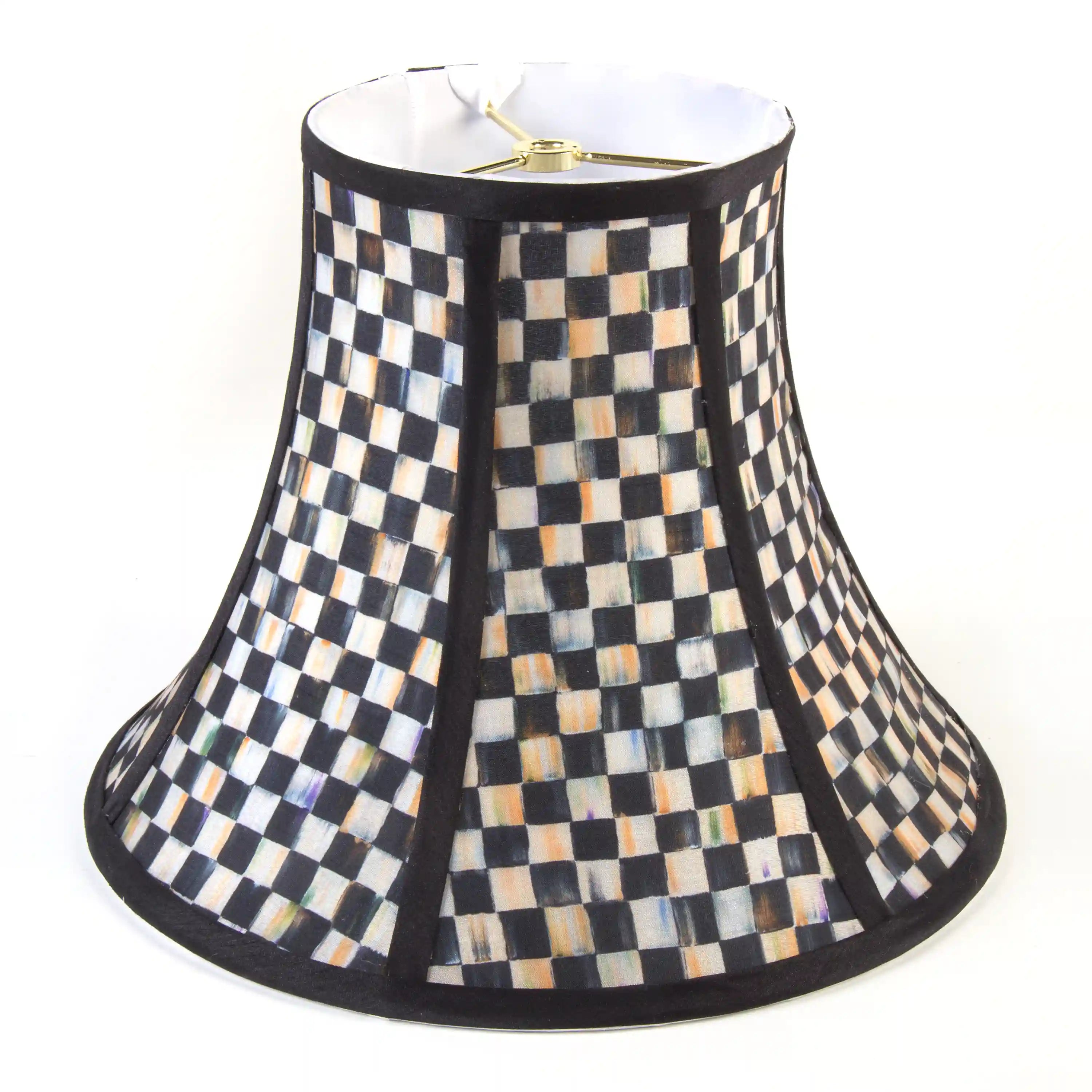 Mocha Check Chandelier Shade