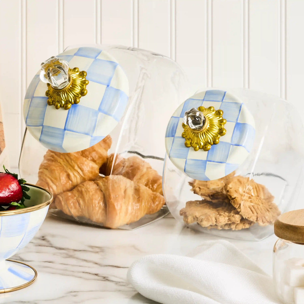 Sweets Jar with Sky Check Lid