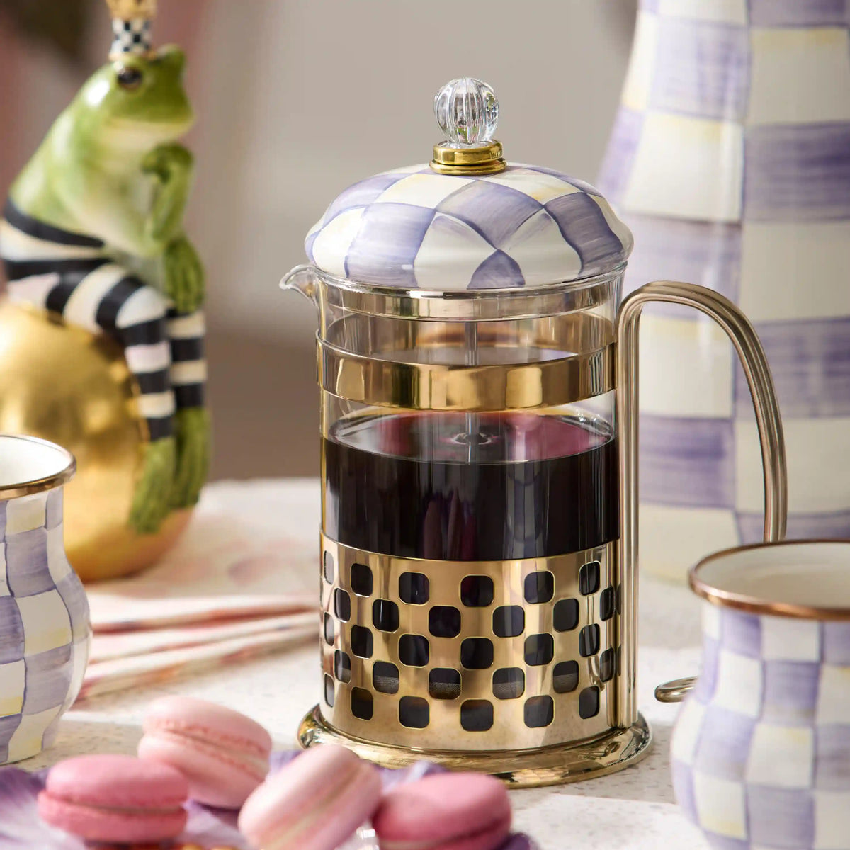 Violet Check French Press