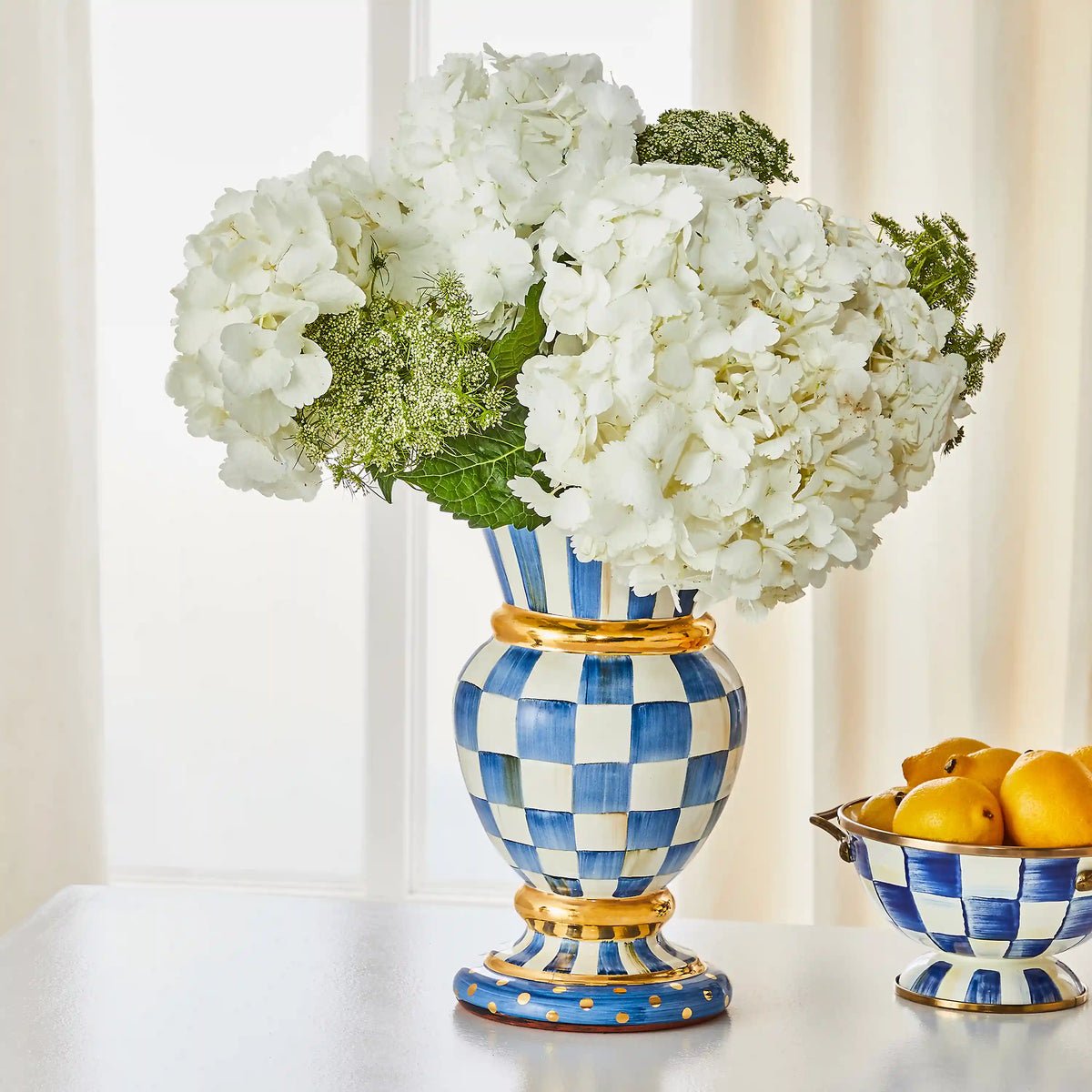 Mocha Check Ceramic Great Vase