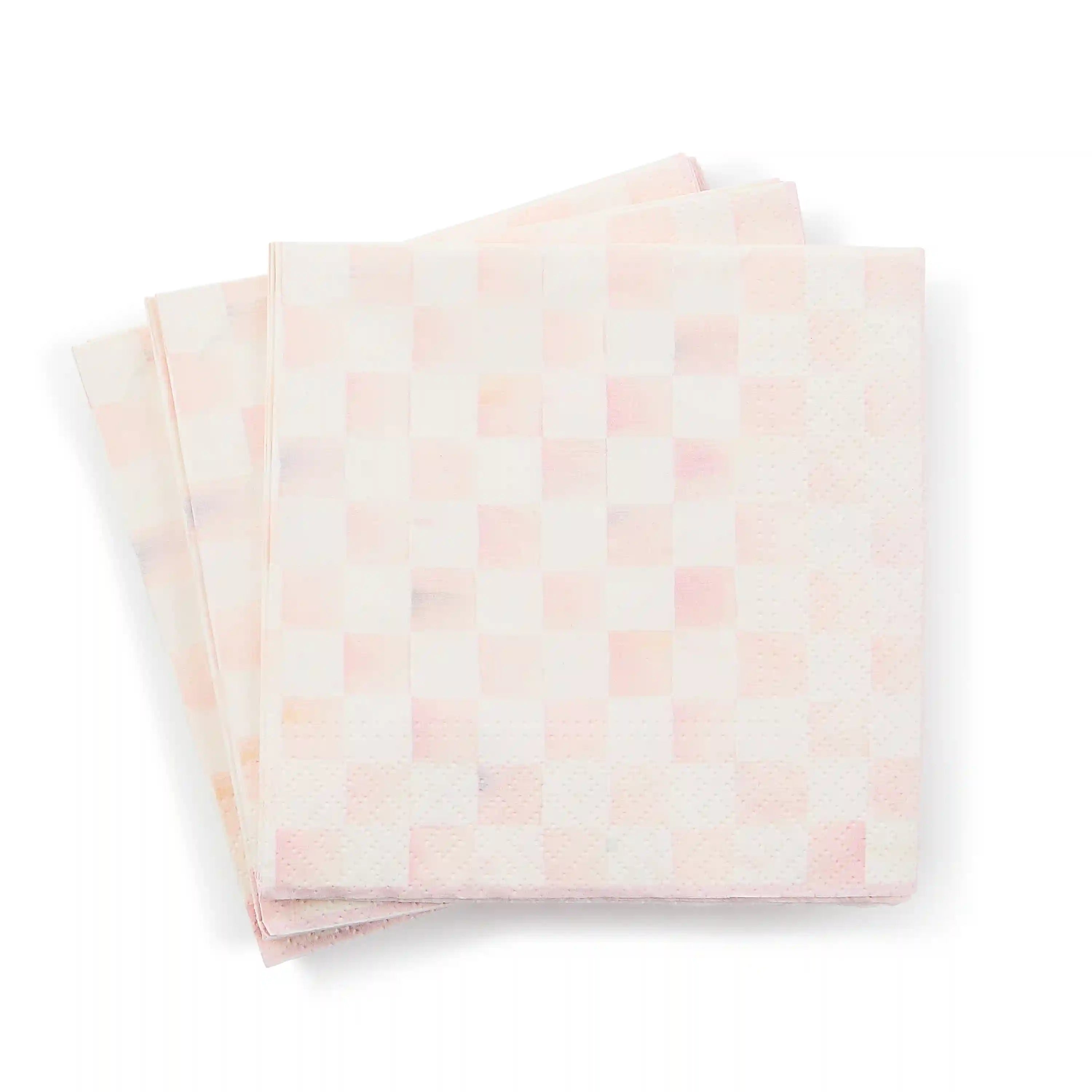 Emerald Check Cocktail Paper Napkins